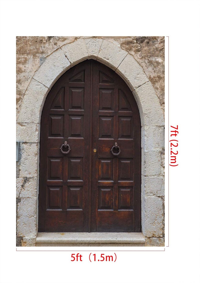 Kate 5x7ft Church Door Photography Backdrop Stone Wall Background Arch Door Photo Background - Image 2